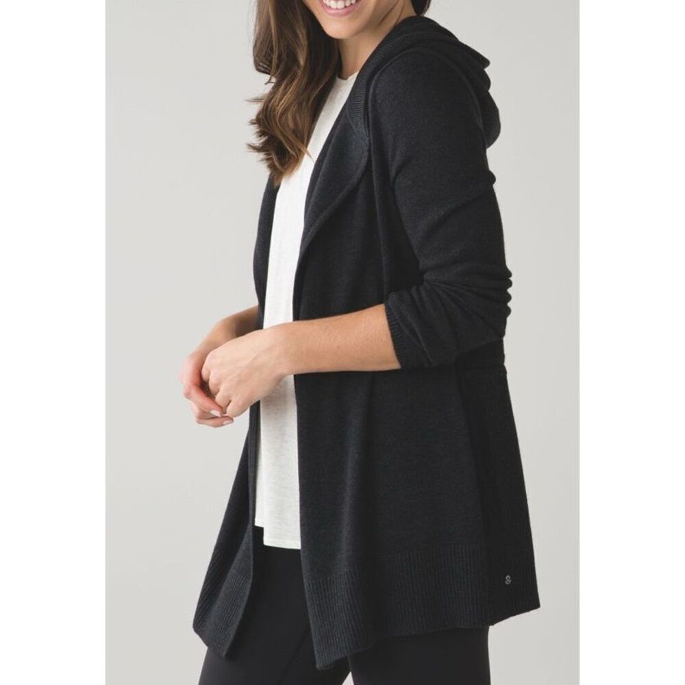 Lululemon Peace Of Mind Wrap Gray Cashmere Blend CARDIGAN SWEATER sz M